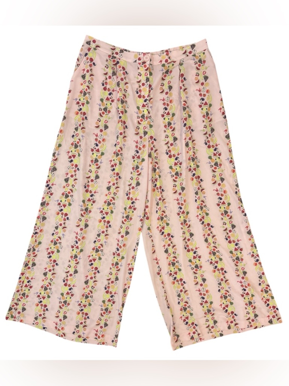 BlackMilk Willy Wonka Lickable Wallpaper Fruit Wide Leg Pants in Pink Size 18